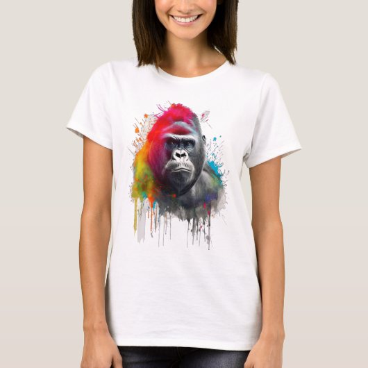 Rey de la Selva: Majestuoso Gorila Espald T-shirt (Voorkant)