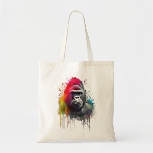 Rey de la Selva: Majestuoso Gorila Espalda Platead Tote Bag (Voorkant)