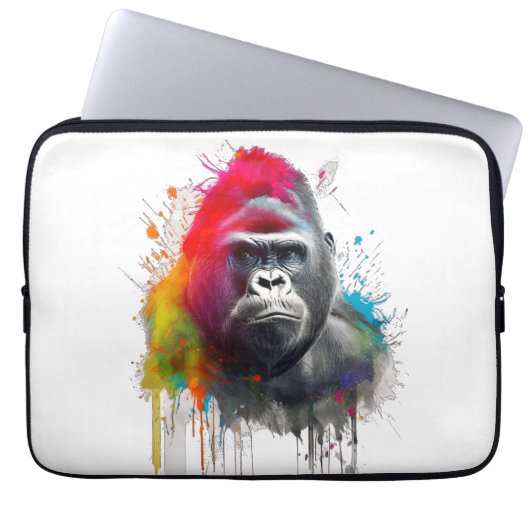 Rey de la Selva: Majestuoso Gorila Laptop Sleeve (Voorkant)
