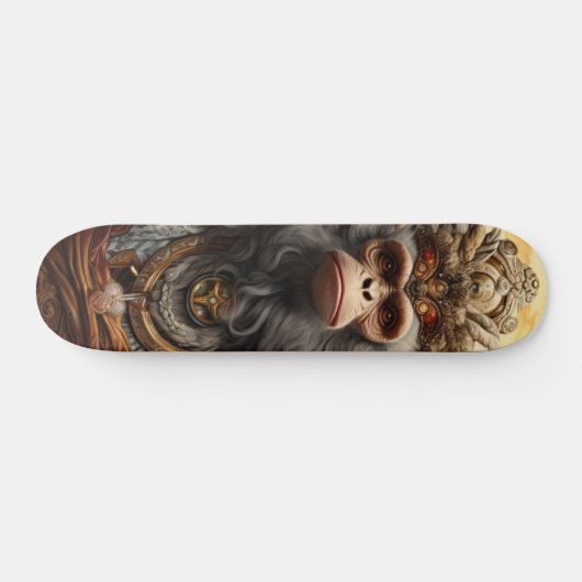 Rey Mono Chino con Mirada Seria Decisiva Persoonlijk Skateboard (Horizontaal)
