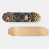 Rey Mono Chino con Mirada Seria Decisiva Persoonlijk Skateboard (Horizontaal)