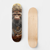 Rey Mono Chino con Mirada Seria Decisiva Persoonlijk Skateboard (Voorkant)