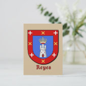 Reyes Family Heraldic Shield Briefkaart (Staand voorkant)