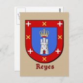 Reyes Family Heraldic Shield Briefkaart (Voorkant / Achterkant)