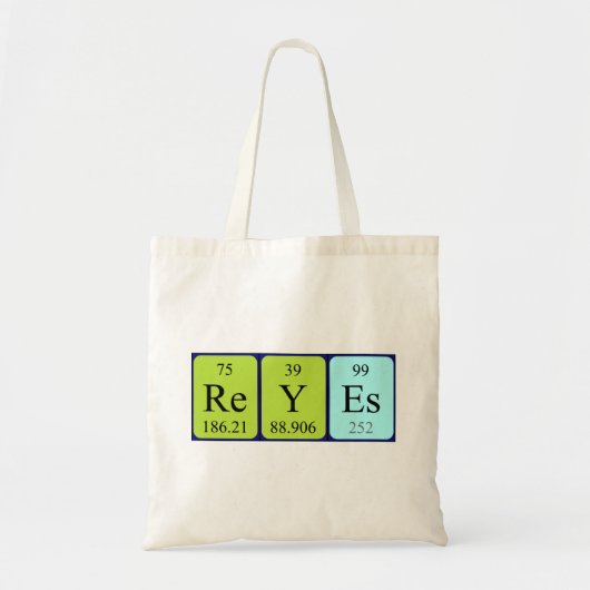 Reyes periodieke tabelnaam canvas tas (Voorkant)