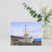Reykjanesbær IJsland Boat Briefkaart (Staand voorkant)