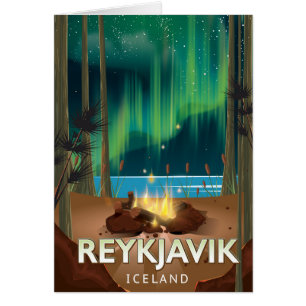 Reykjavik Camping Oude Reisposter