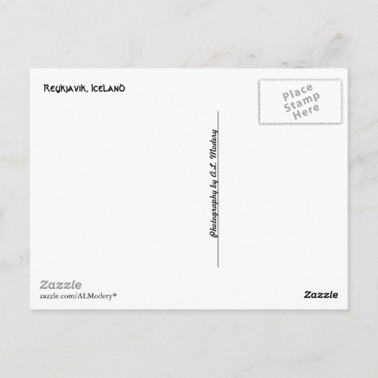 Reykjavik Collage Briefkaart (Achterkant)