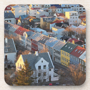 Reykjavik daken uitzicht coasters bier onderzetter