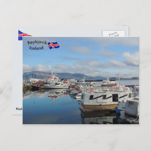 Reykjavik Harbour, IJsland Briefkaart (Voorkant / Achterkant)