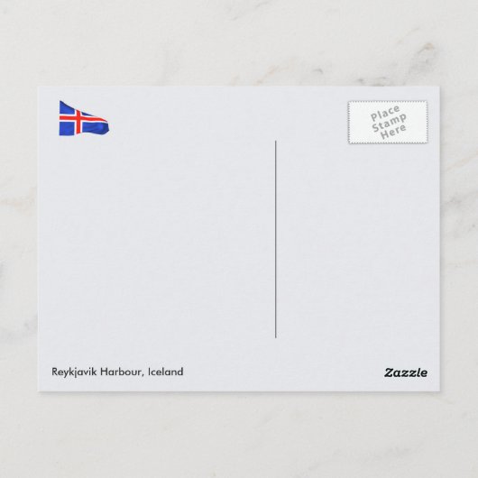 Reykjavik Harbour, IJsland Briefkaart (Achterkant)