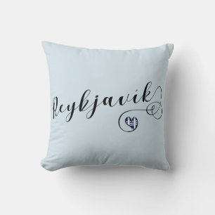 Reykjavík Heart Throw Cushion, IJsland Kussen