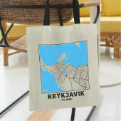 Reykjavik, Iceland City Map Tote Bag