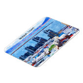 Reykjavík Iceland City Uitzicht Waterverf Magneet (Linkerzijde)