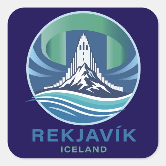 Reykjavik Iceland Europe Vierkante Sticker (Voorkant)
