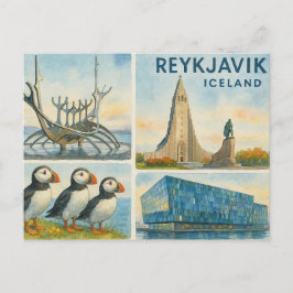 Reykjavik Iceland multiview  Briefkaart