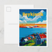 Reykjavik Iceland Travel Art Vintage Briefkaart (Voorkant / Achterkant)