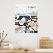 Reykjavik, Iceland Vintage Travel Poster (Keuken)