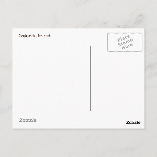 Reykjavik, IJsland Briefkaart (Achterkant)