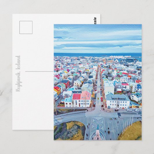 Reykjavík, IJsland Briefkaart (Voorkant / Achterkant)