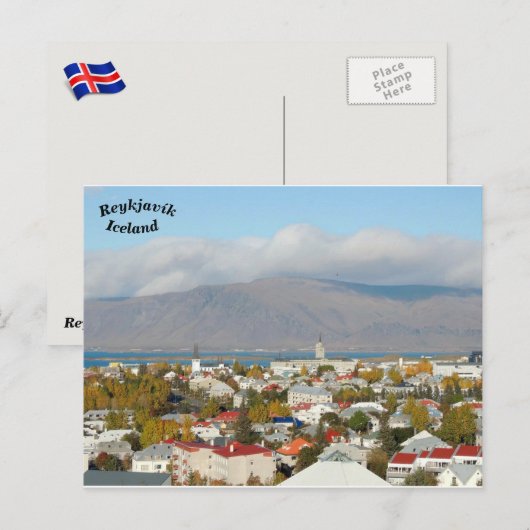 Reykjavík, IJsland Briefkaart (Voorkant / Achterkant)