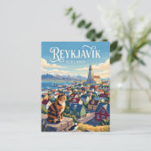 Reykjavik IJsland Briefkaart (Staand voorkant)