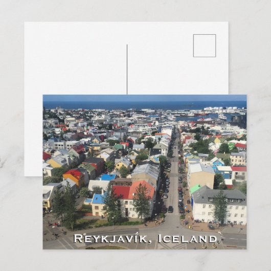 Reykjavík, IJsland Briefkaart (Voorkant / Achterkant)