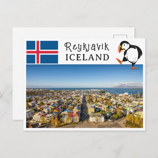Reykjavik Ijsland Briefkaart (Voorkant / Achterkant)