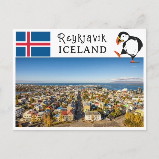 Reykjavik Ijsland Briefkaart (Voorkant)