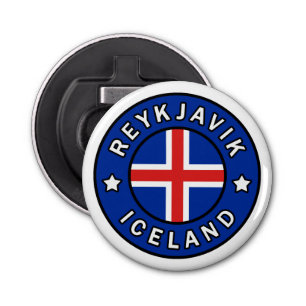 Reykjavik IJsland Button Flesopener