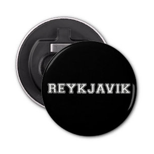 Reykjavik Ijsland Button Flesopener