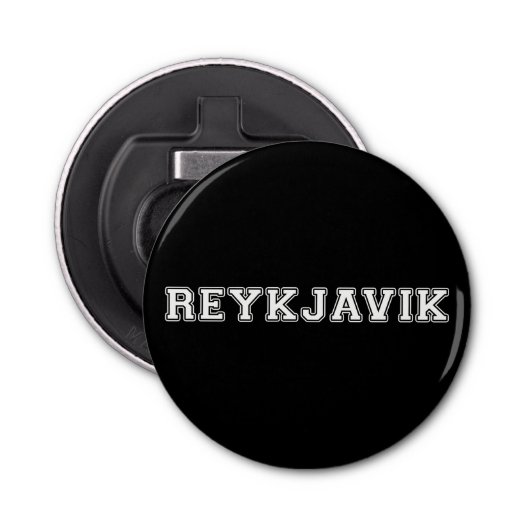 Reykjavik Ijsland Button Flesopener (Voorkant)