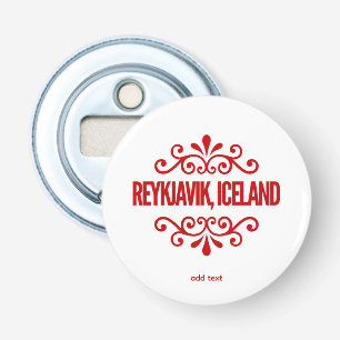 Reykjavik IJsland Button Flesopener