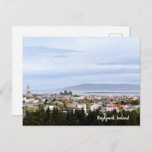 Reykjavik IJsland Cityscape Photo Text Briefkaart (Voorkant / Achterkant)