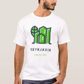 Reykjavik IJsland Duurzame Groene Stad T-shirt (Voorkant)