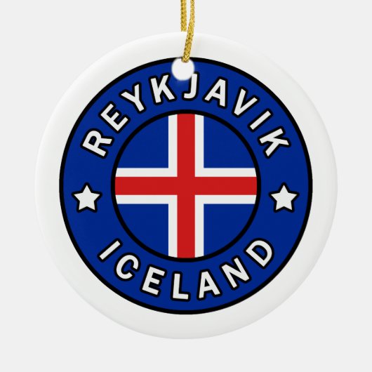 Reykjavik Ijsland Keramisch Ornament (Voorkant)