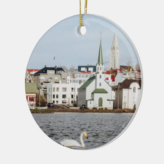 Reykjavik IJsland Keramisch Ornament (Links)