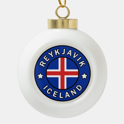 Reykjavik IJsland Keramische Bal Ornament (Voorkant)