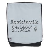 Reykjavik IJsland Latitude Lengtegraad Rugtassen (Voorkant)