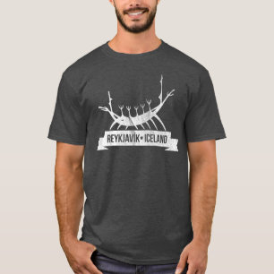  Reykjavik IJsland met Viking Ship Art T-shirt