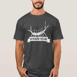  Reykjavik IJsland met Viking Ship Art T-shirt