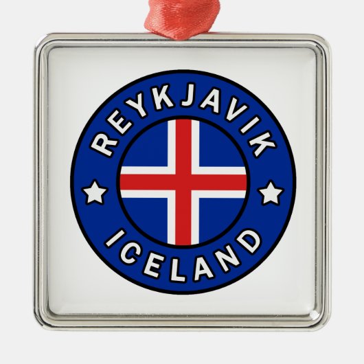 Reykjavik Ijsland Metalen Ornament (Voorkant)