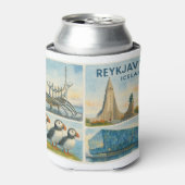 Reykjavik IJsland multiview Blikjeskoeler (Blikje Voorkant)