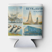 Reykjavik IJsland multiview Blikjeskoeler (Voorkant)