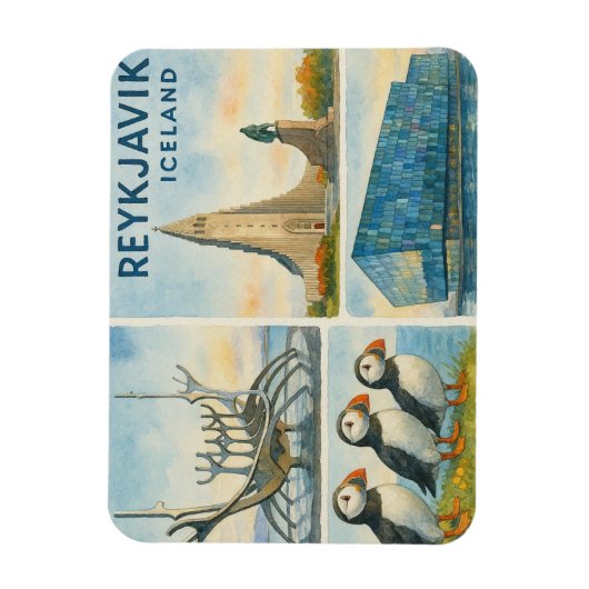 Reykjavik IJsland multiview  Magneet (Verticaal)