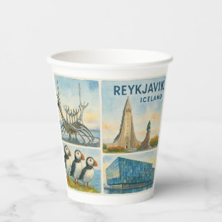 Reykjavik IJsland multiview Papieren Bekers