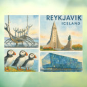 Reykjavik IJsland multiview  Raamsticker (Vel 3)