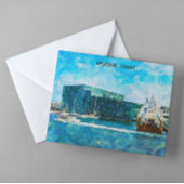 Reykjavik IJsland olieverf Briefkaart