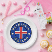 Reykjavik IJsland Papieren Bordje (Feest)