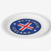 Reykjavik IJsland Papieren Bordje (Gekanteld)